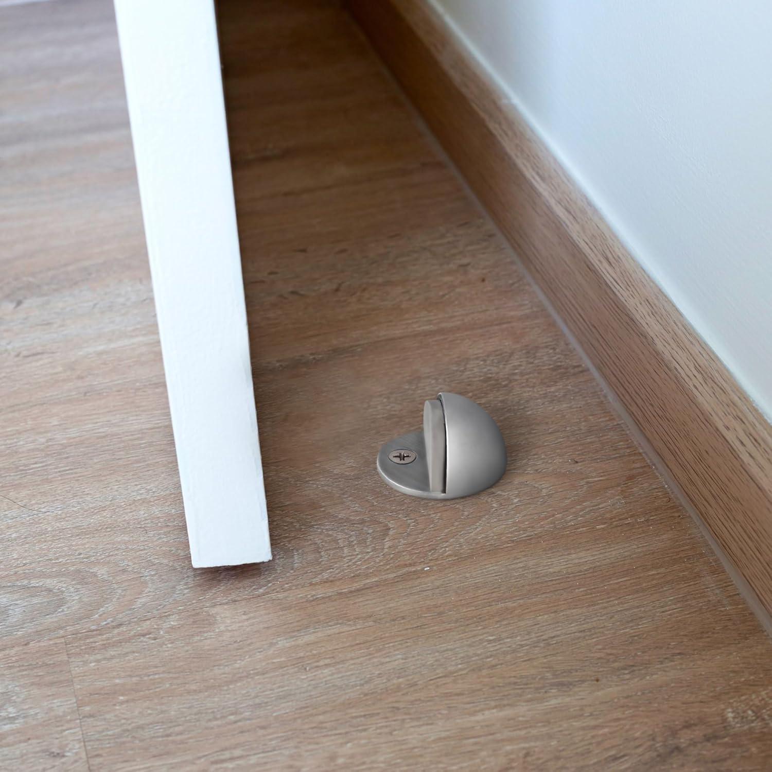 Topes de Puerta Design House, Zinc Satinado, Paquete de 5