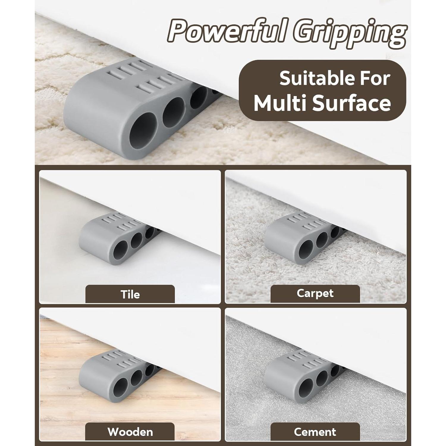 Paquete de 3 Topes de Puerta de Goma Optish - Gris