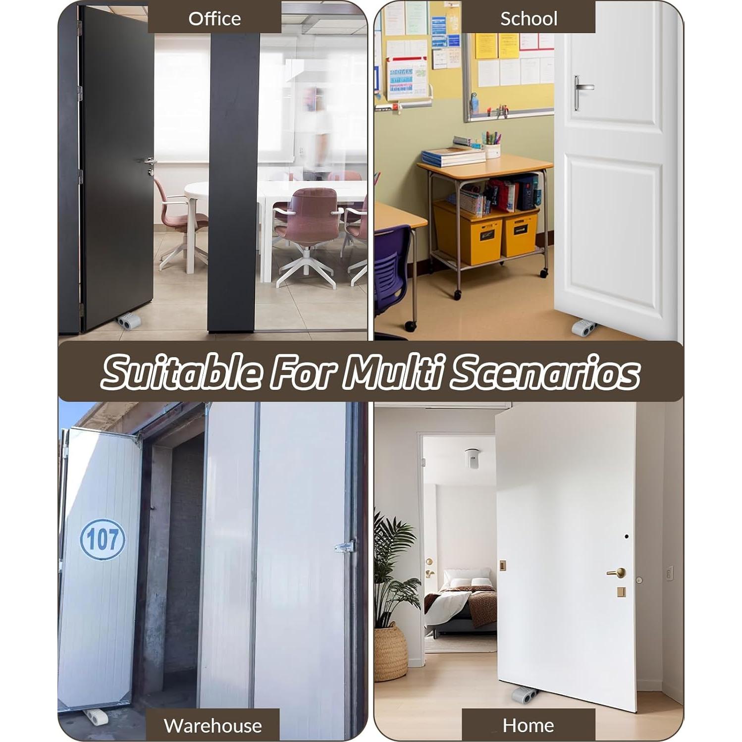 Paquete de 3 Topes de Puerta de Goma Optish - Gris