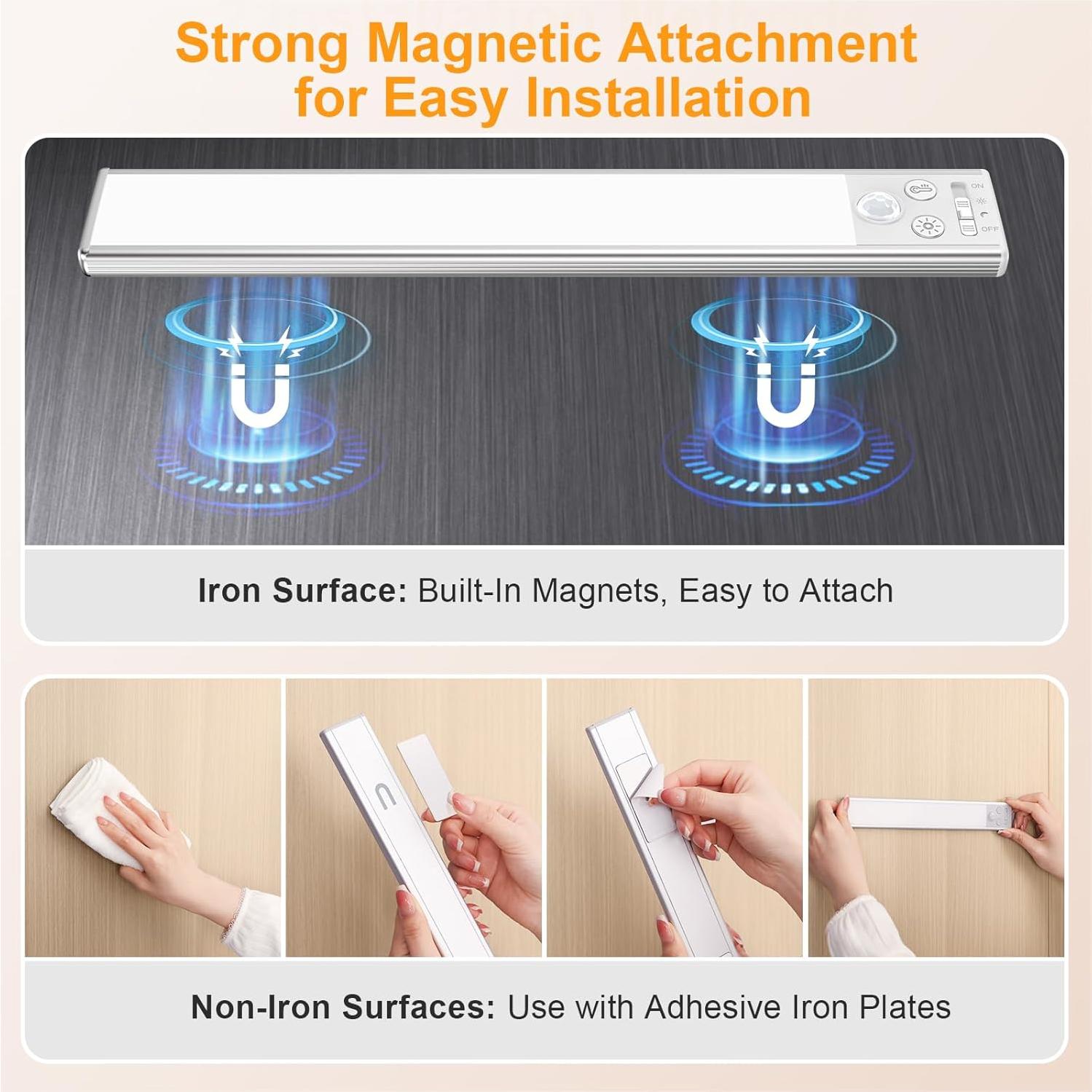 Luz Bajo Gabinete Gritin Recargable 26cm 84 LED Sensor Movimiento