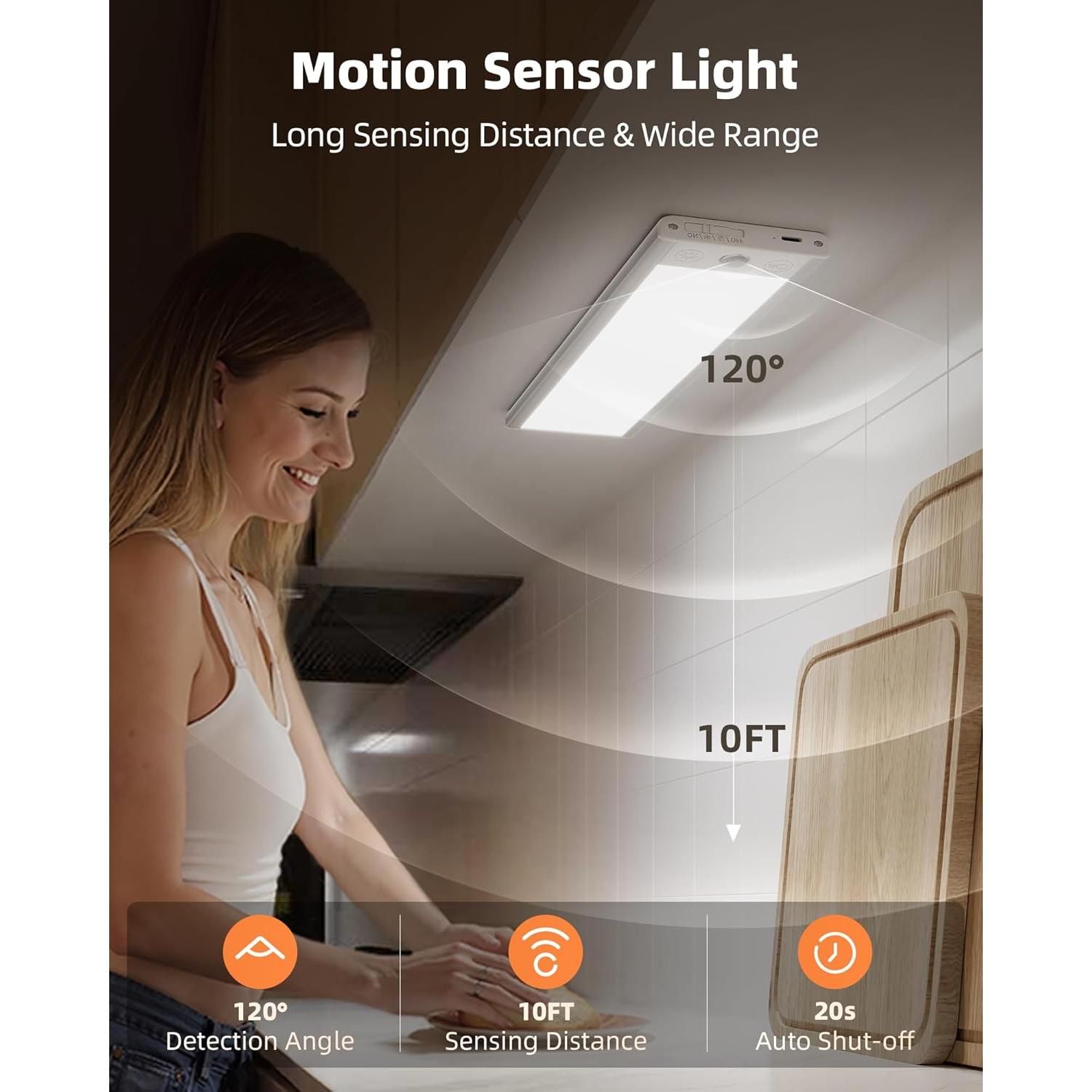 EZVALO Luz Bajo Gabinete 3000mAh 150LM con Sensor Movimiento