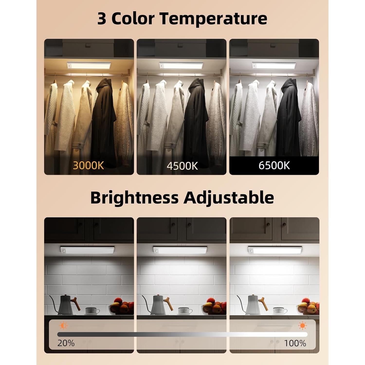EZVALO Luz Bajo Gabinete 3000mAh 150LM con Sensor Movimiento