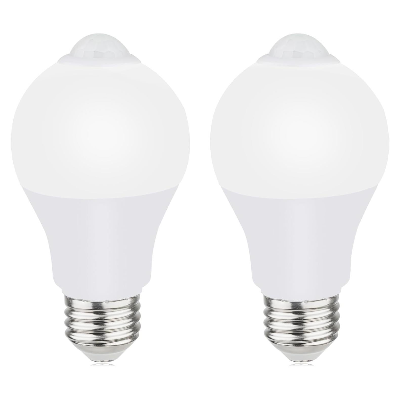 Bombillas LED E26 9W con Sensor de Movimiento 800lm 5000K (Paquete de 2)