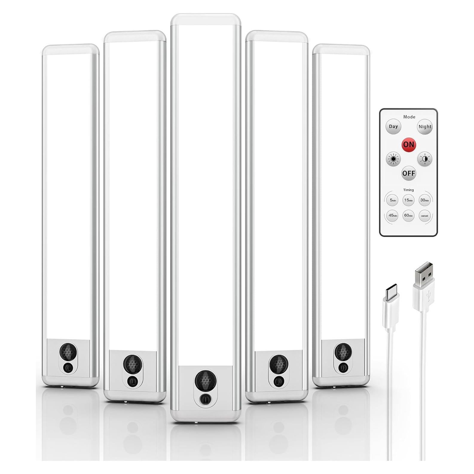 Luces LED Bajo Gabinete EZVALO 5 Piezas 5700K Inalámbricas