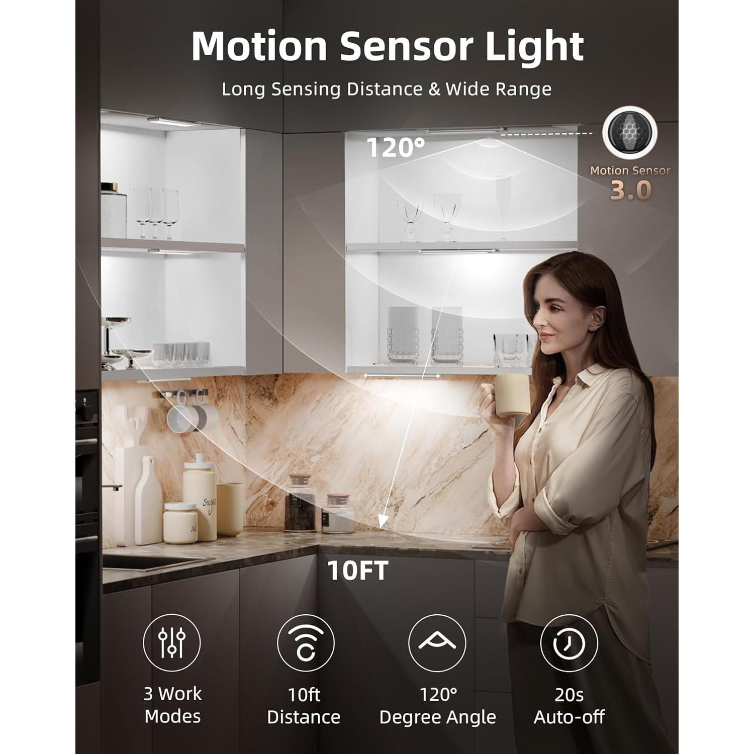 Luces LED Bajo Gabinete EZVALO 5 Piezas 5700K Inalámbricas