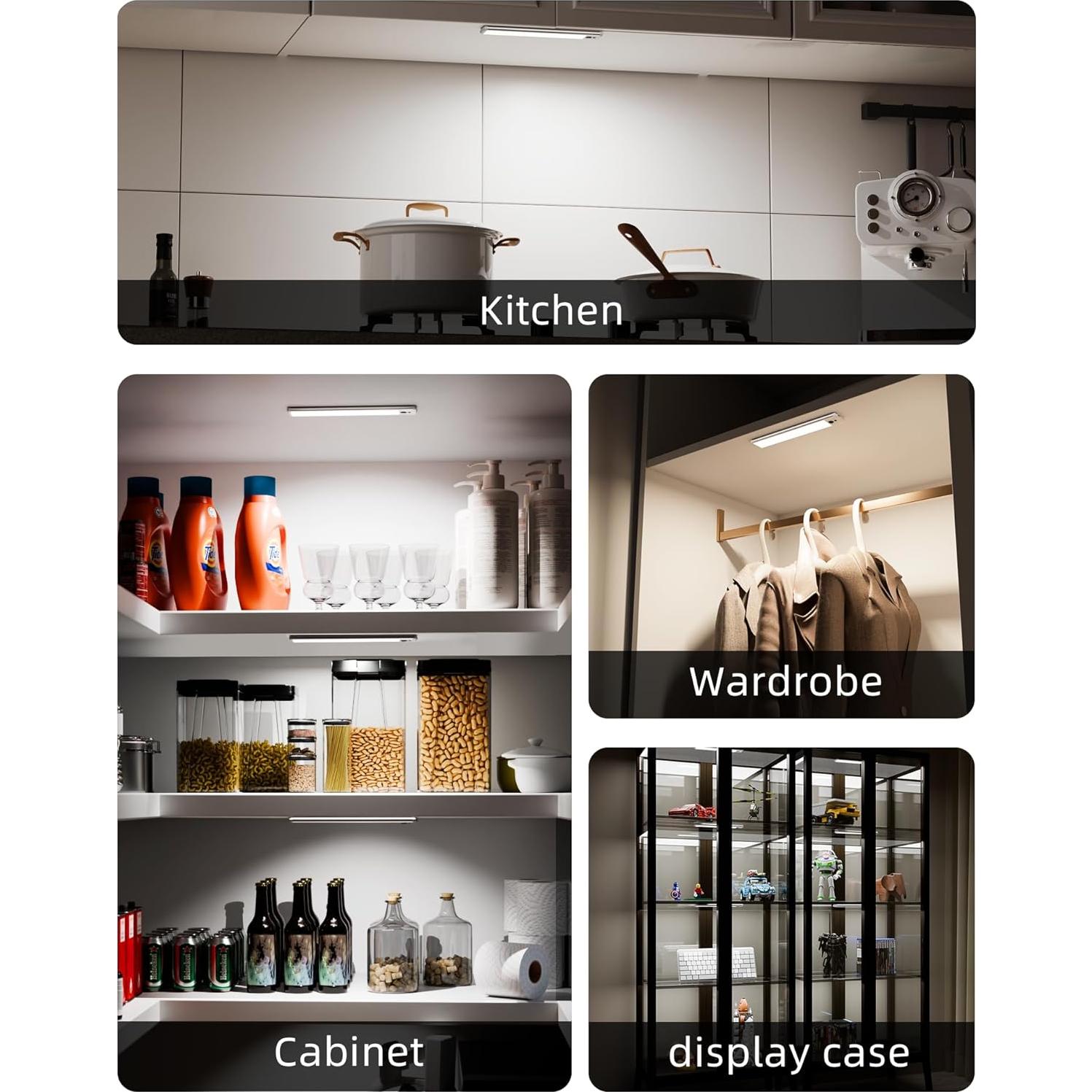 Luces LED Bajo Gabinete EZVALO 5 Piezas 5700K Inalámbricas