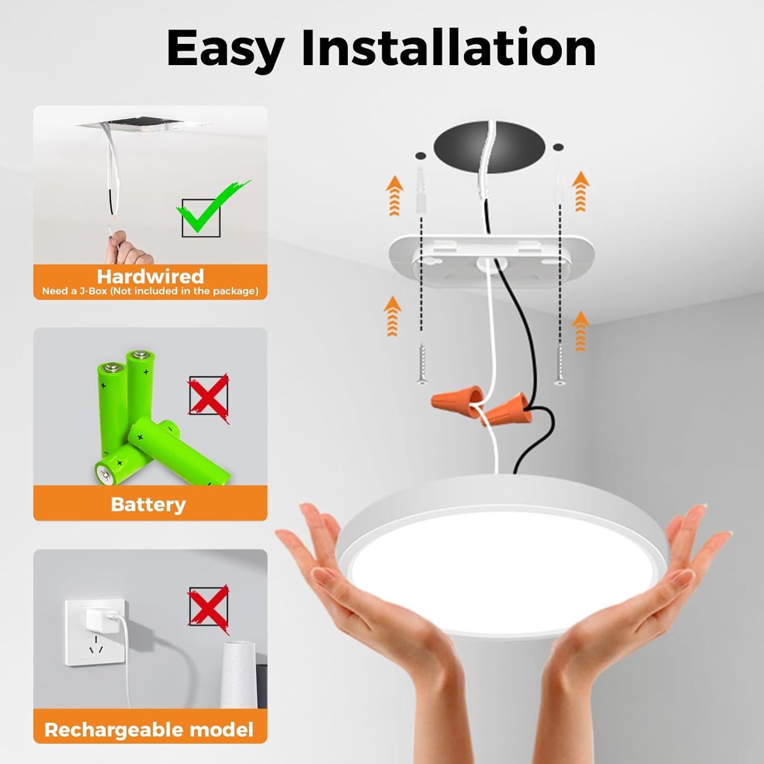 Luz de Techo LED Slochi 7" con Sensor de Movimiento 15W 1500LM