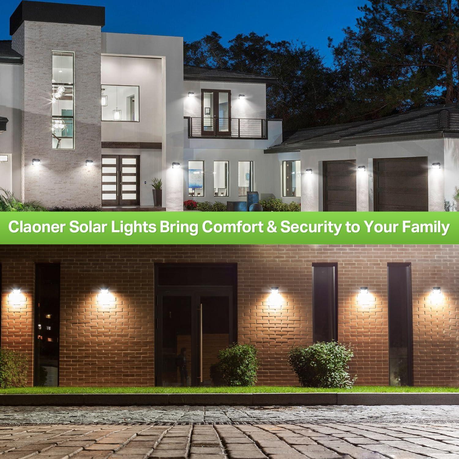 Luces Solares de Movimiento CLAONER 6 Paquetes IP65 800 Lúmenes