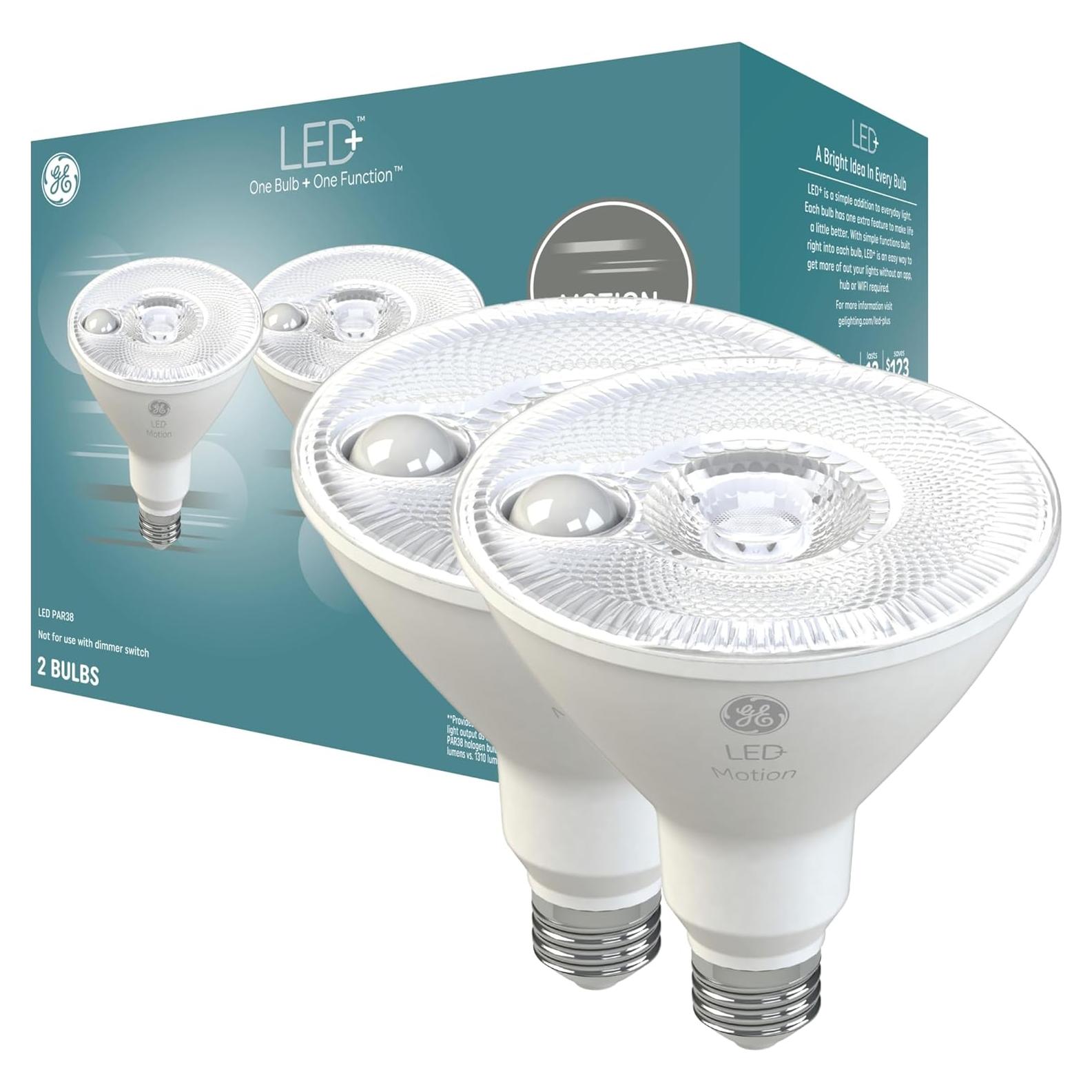 Bombillas LED GE+ PAR38 con Sensor de Movimiento 15W (Paquete de 2)
