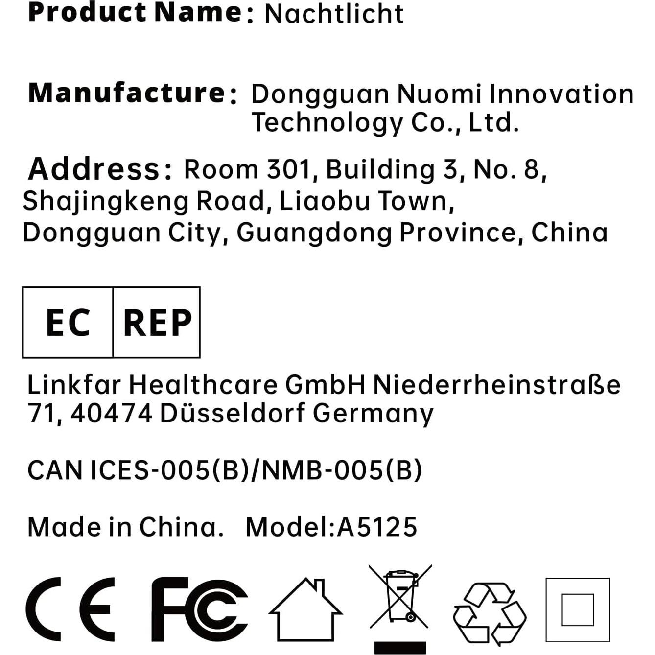 Luz Nocturna Recargable Lyridz con Sensor de Movimiento LED
