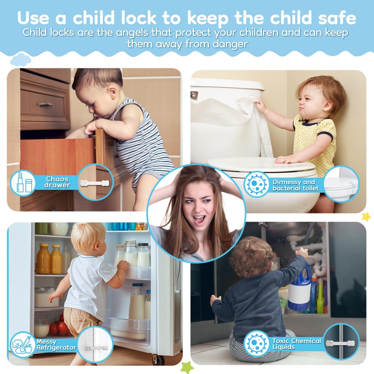 Cerraduras de Seguridad Infantil Syican - 8 Paquetes Multiusos