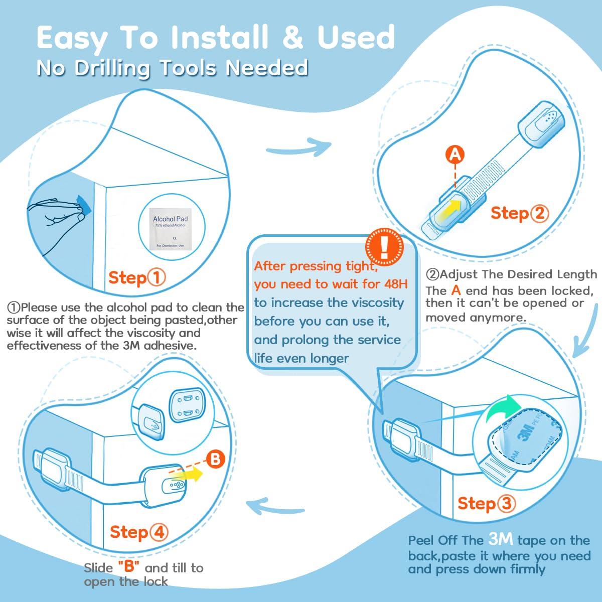 Cerraduras de Seguridad Infantil Syican - 8 Paquetes Multiusos