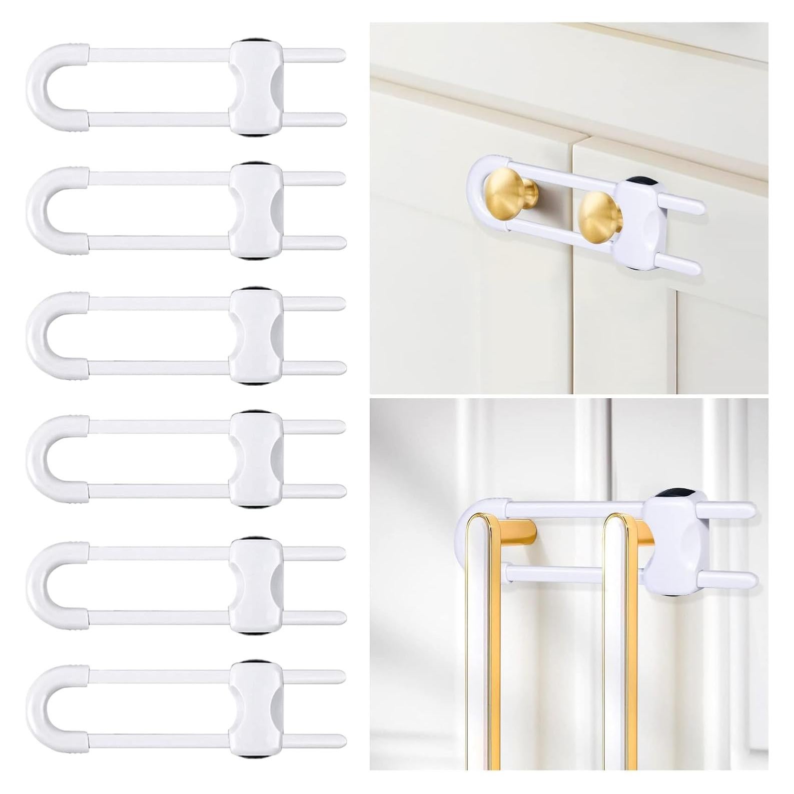 6 Cerraduras Deslizantes Modacraft para Gabinetes Blancas