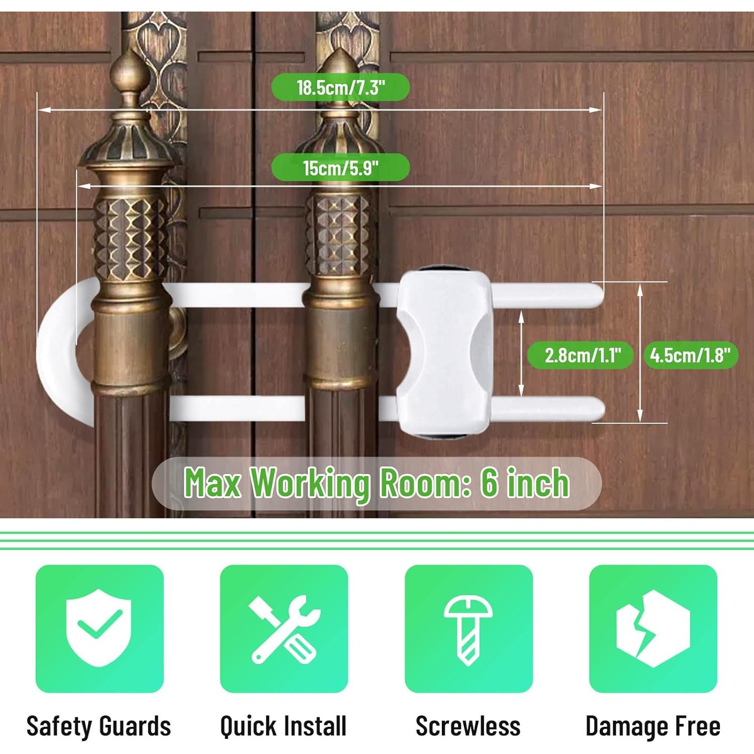 6 Cerraduras Deslizantes Modacraft para Gabinetes Blancas