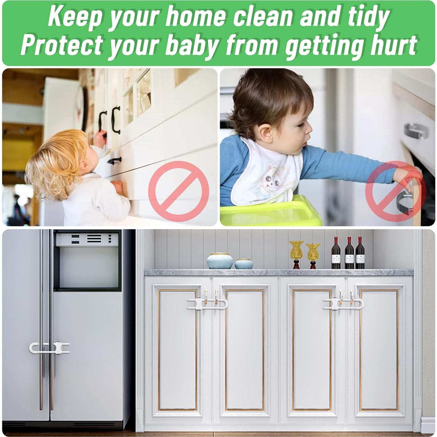 6 Cerraduras Deslizantes Modacraft para Gabinetes Blancas