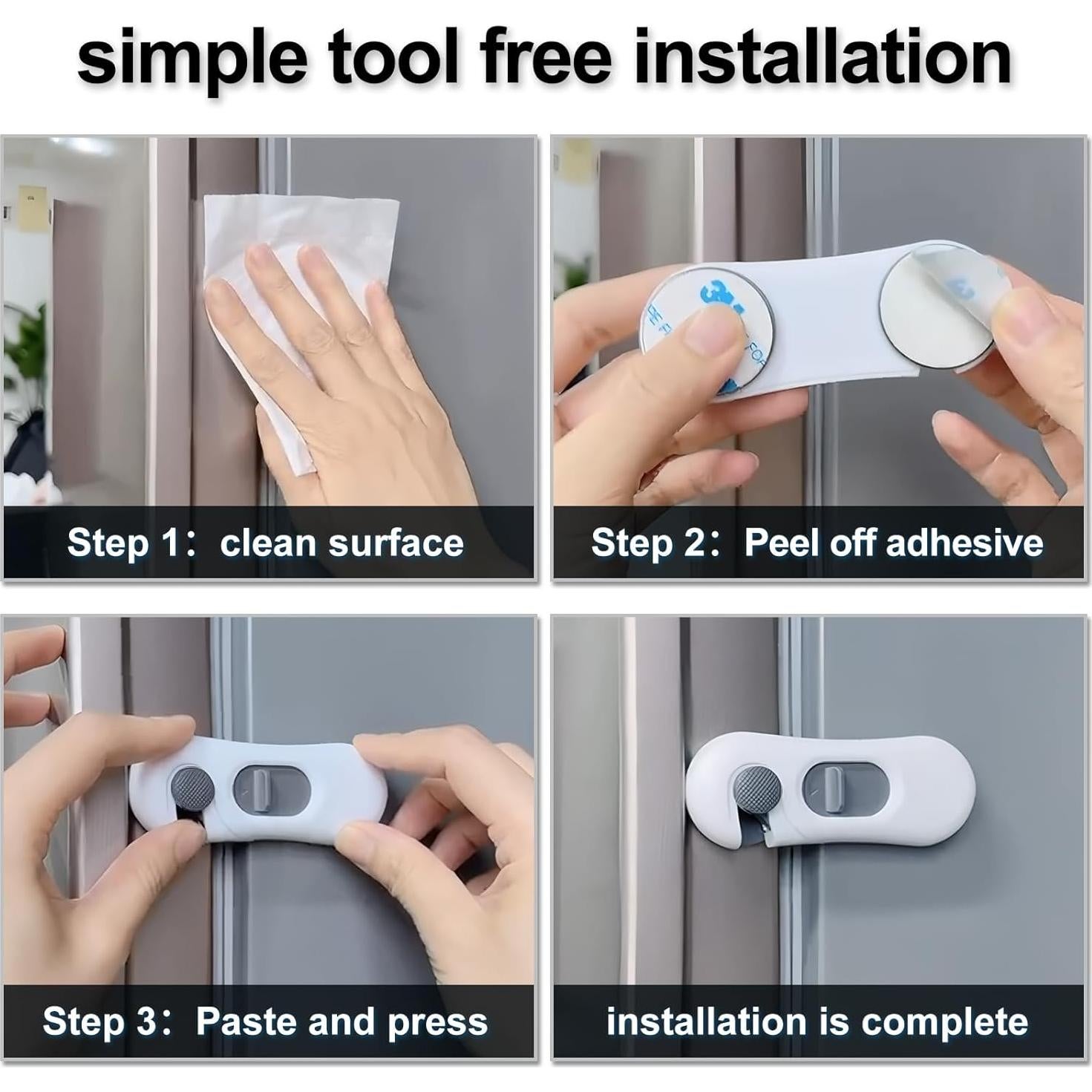 Cerraduras de Seguridad para Niños NiceTCU - 5 Pack con Adhesivo 3M