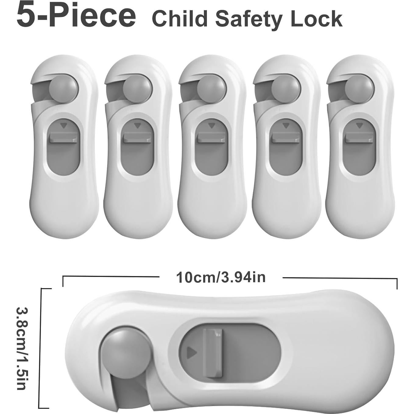 Cerraduras de Seguridad para Niños NiceTCU - 5 Pack con Adhesivo 3M