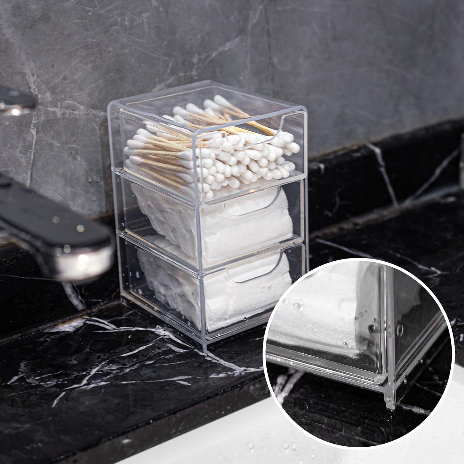 Organizador de Escritorio Vowcarol Mini Transparente con Cajón