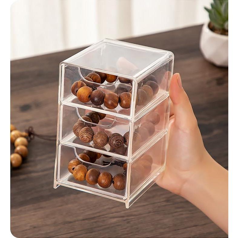 Organizador de Escritorio Vowcarol Mini Transparente con Cajón