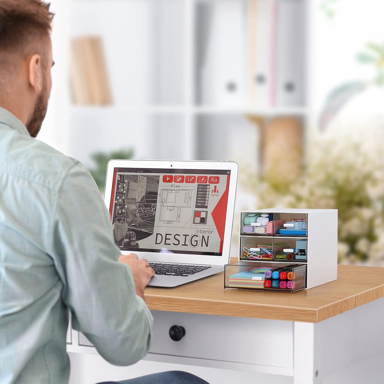 Organizador de Escritorio LETURE con 5 Cajones Blanco