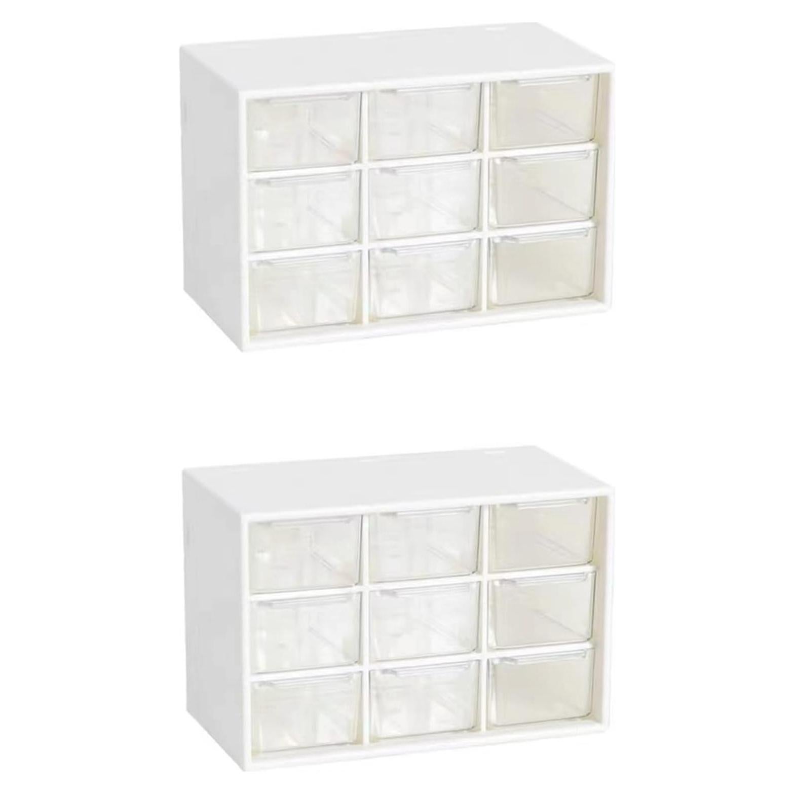 Organizador de Cajones Feadily 2PCS Blanco 9 Cajones 18x10x12cm