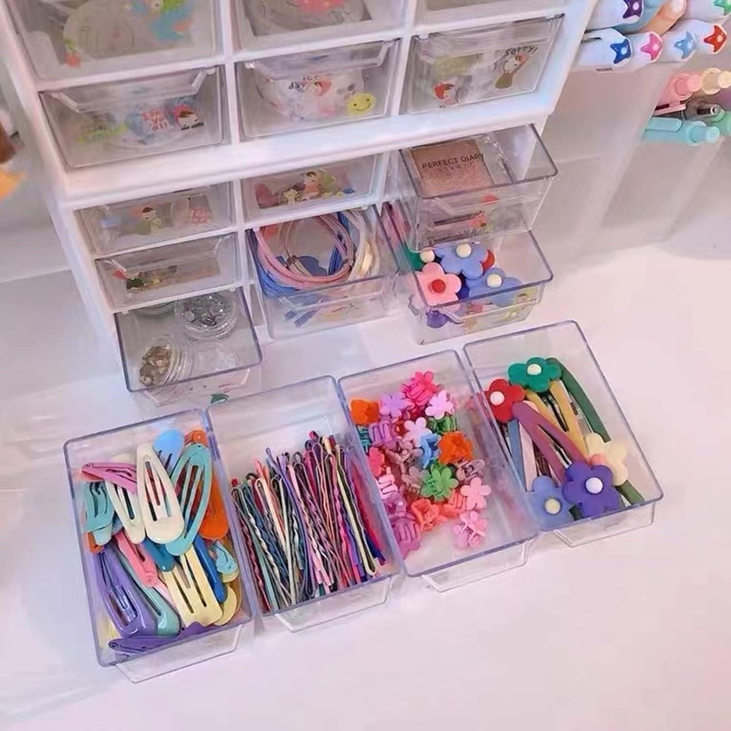 Organizador de Cajones Feadily 2PCS Blanco 9 Cajones 18x10x12cm