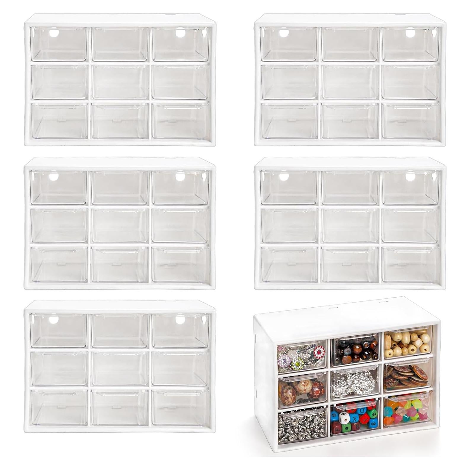 Organizador de Cajones Mini Hacaroa 9 Cajones Plástico Blanco