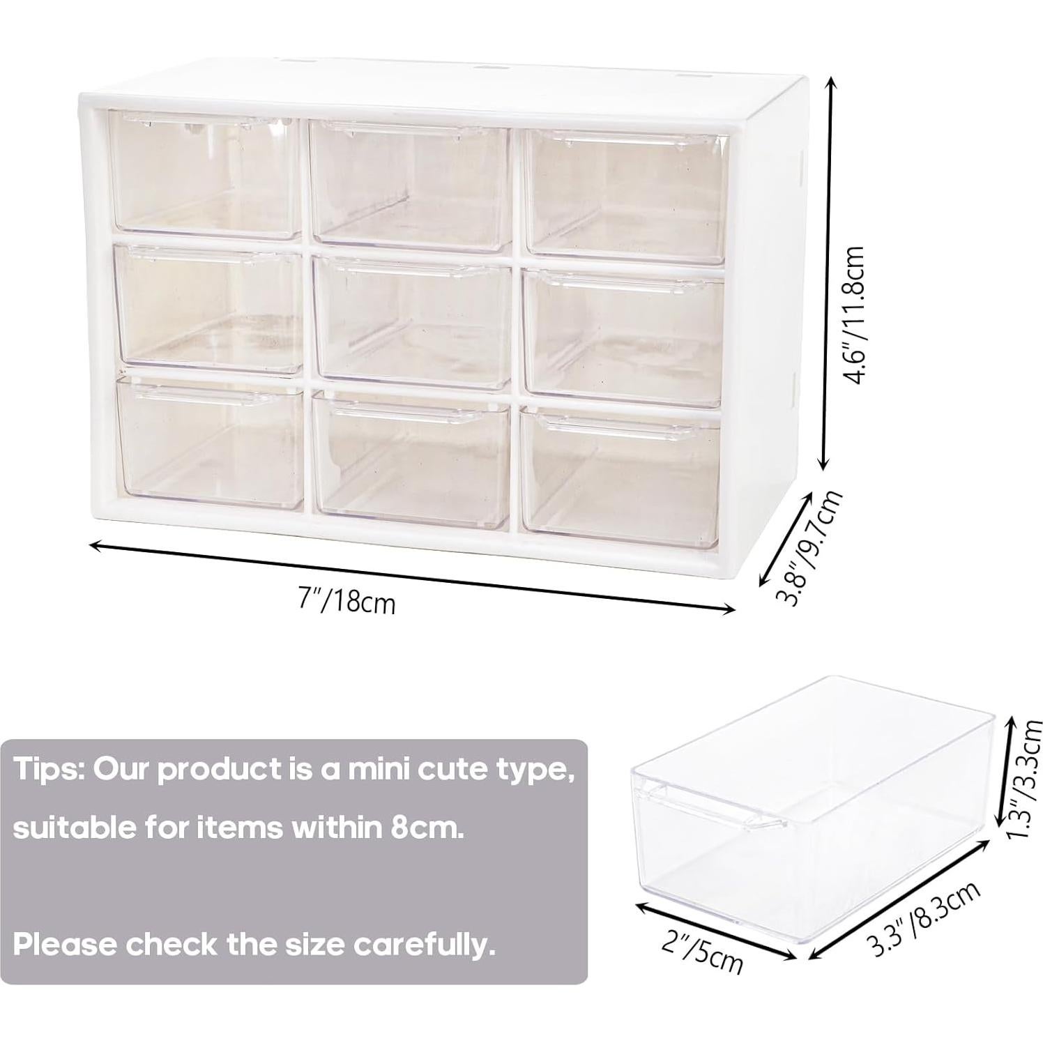 Organizador de Cajones Mini Hacaroa 9 Cajones Plástico Blanco