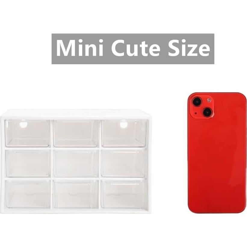 Organizador de Cajones Mini Hacaroa 9 Cajones Plástico Blanco