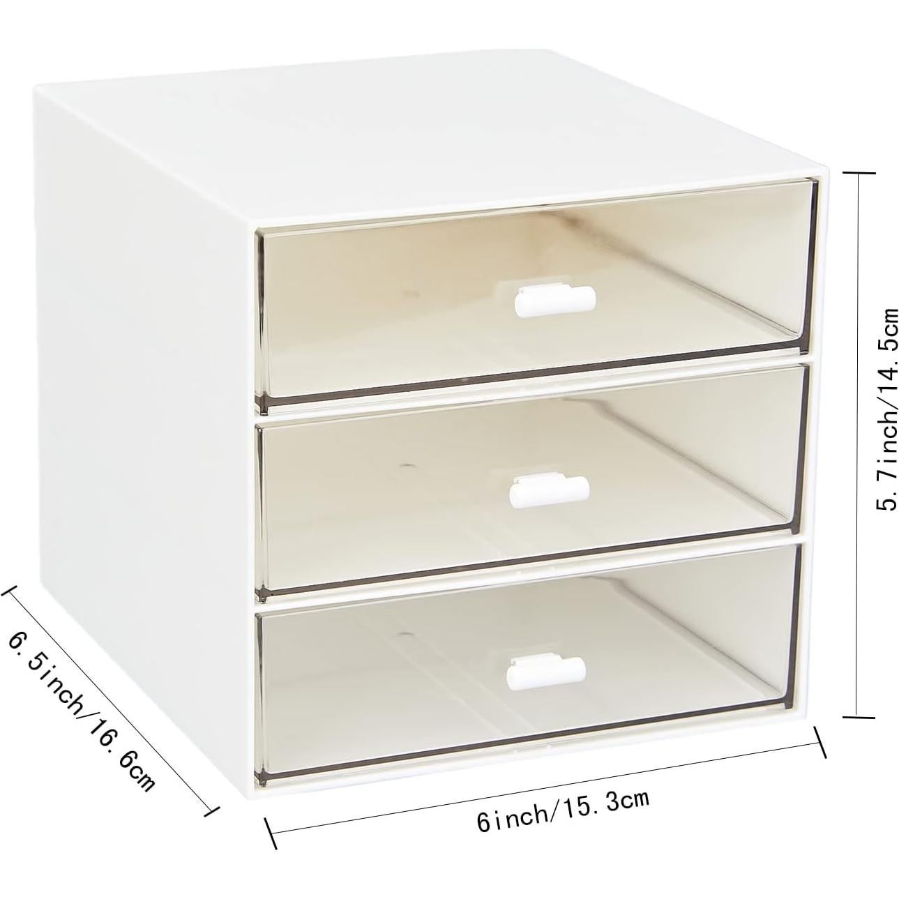 Organizador de Escritorio LETURE Blanco 3 Cajones Plástico