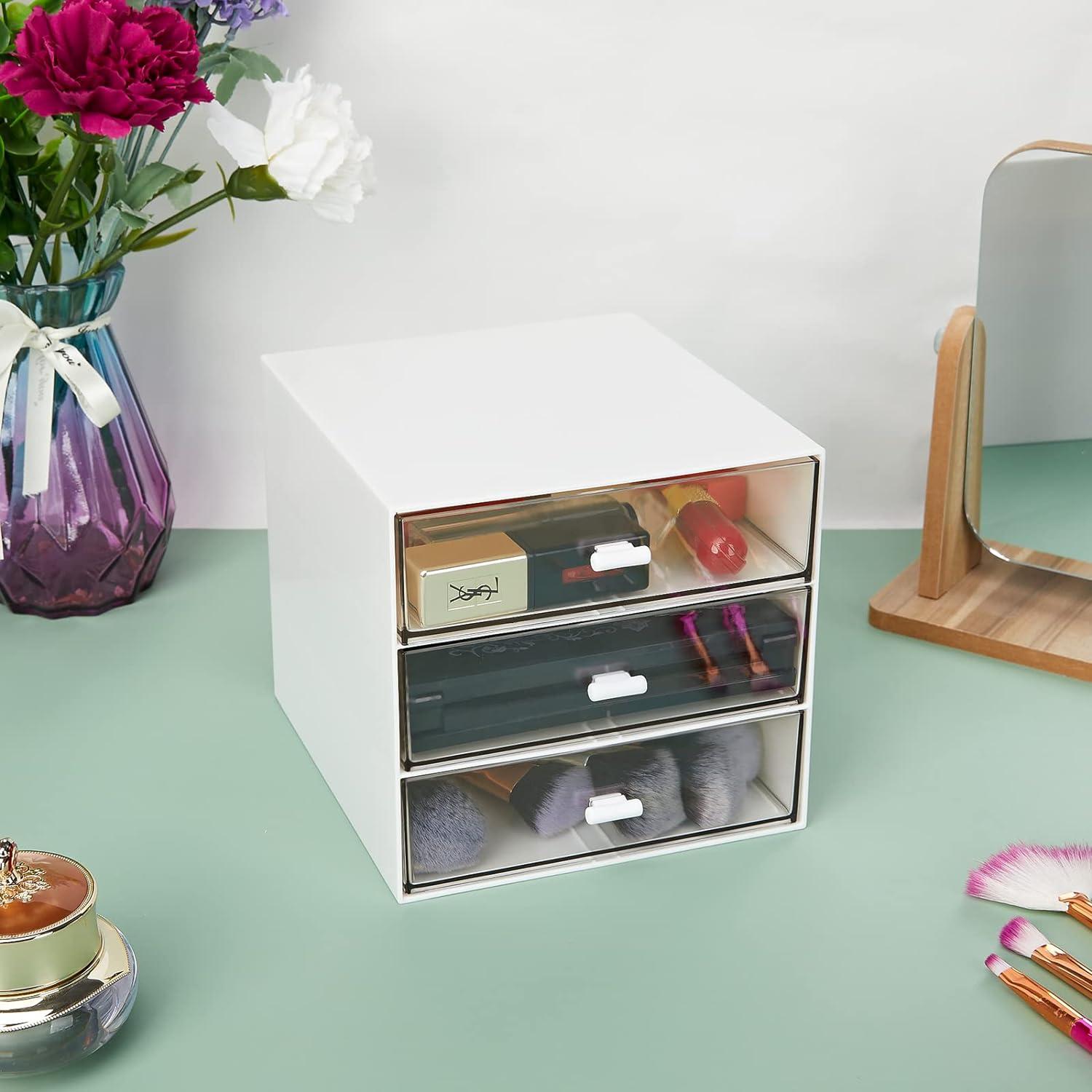 Organizador de Escritorio LETURE Blanco 3 Cajones Plástico