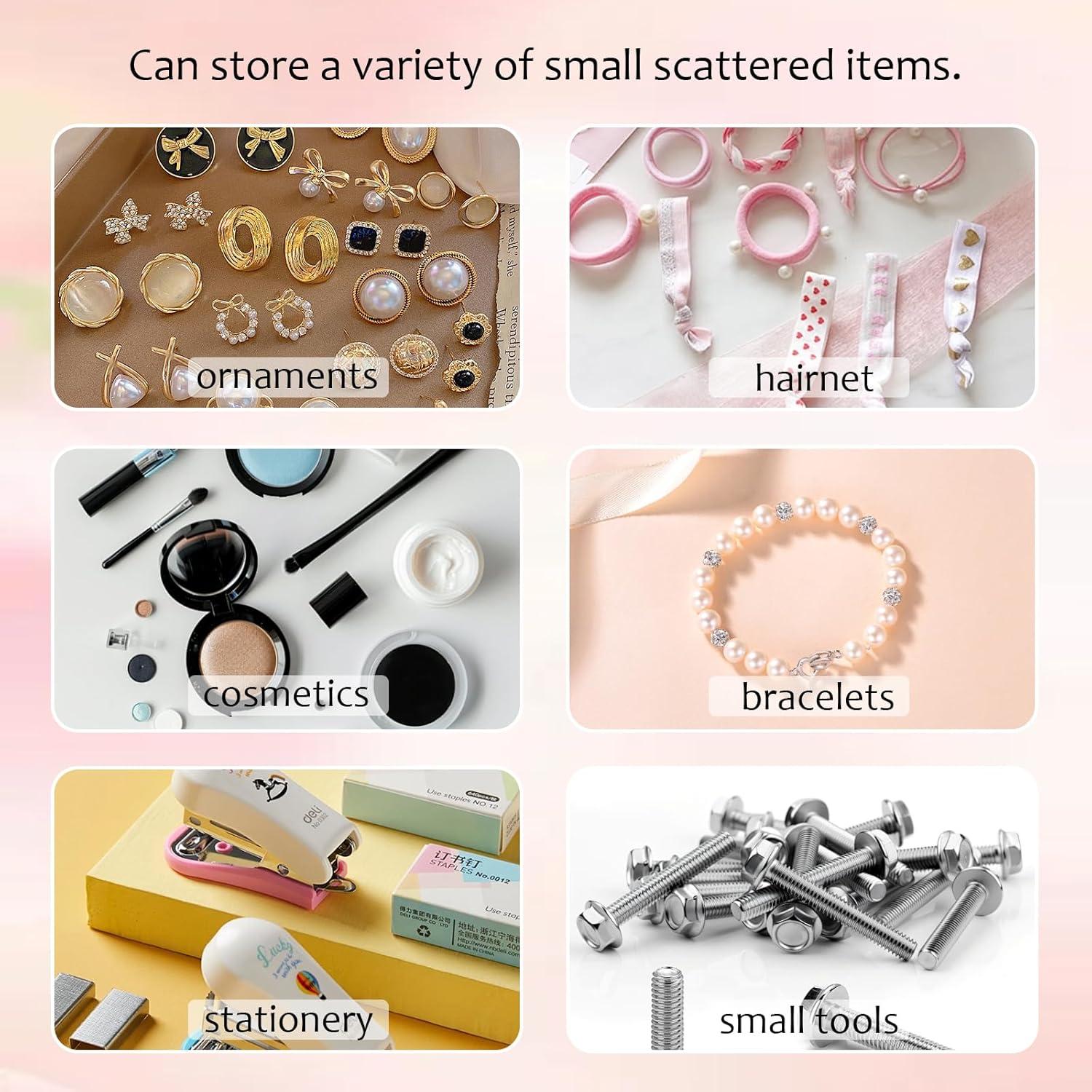 Organizador de Cajones Mini Nirvany Rosa 6 Cajones Transparentes