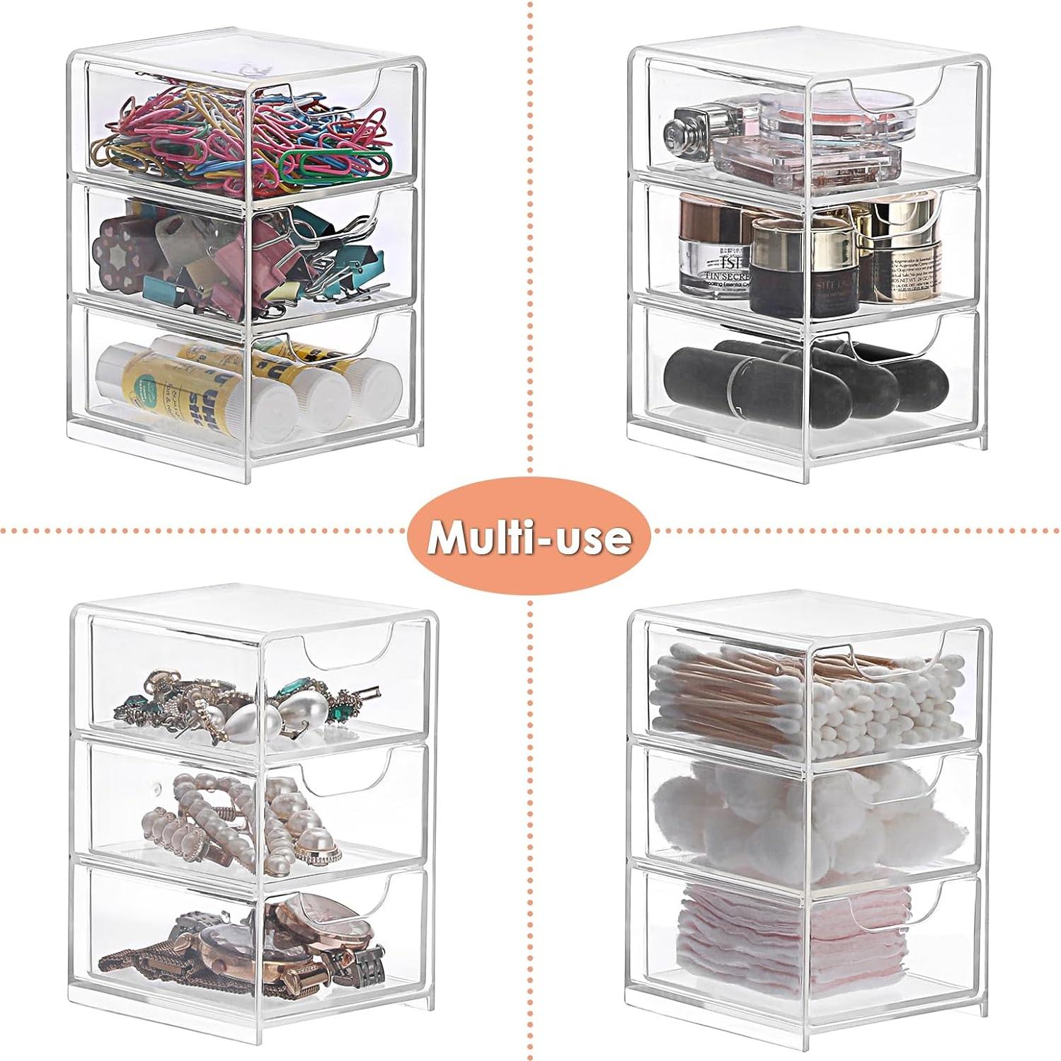 Organizador de Escritorio Acrílico BTSKY 3 Cajones 7.9x8.9x13cm