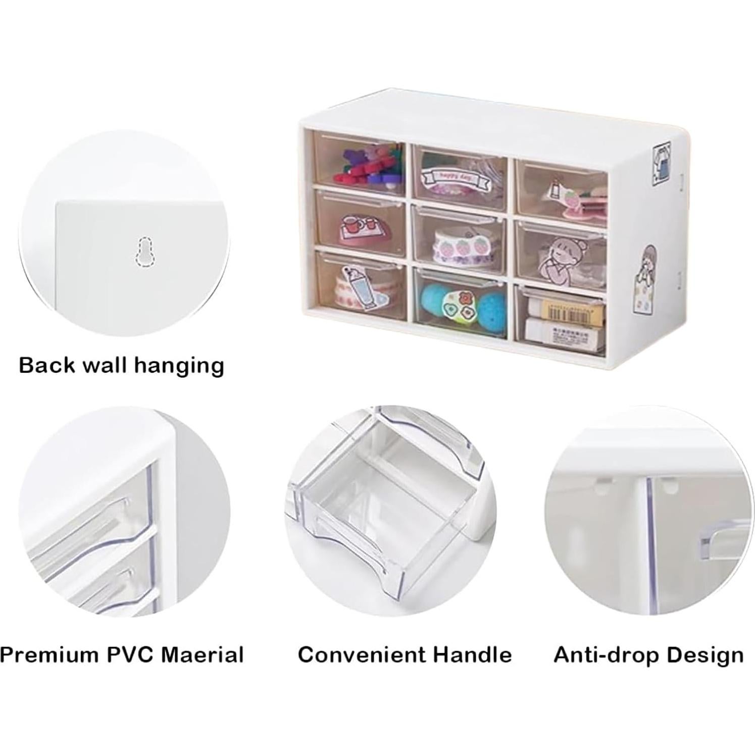 Organizador de Cajones Voittozege 6 Pcs Blanco 9 Cajones