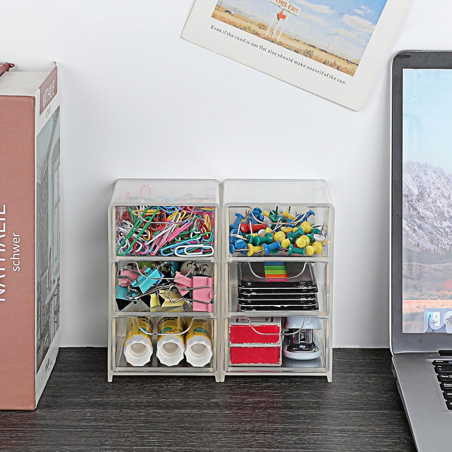 Organizador de Escritorio Acrílico BTSKY 3 Cajones 7.9x8.9x13cm