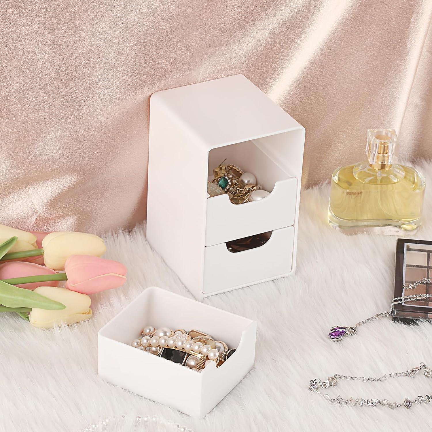 Organizador de Escritorio Acrílico BTSKY Blanco 3 Cajones 8x9x13cm