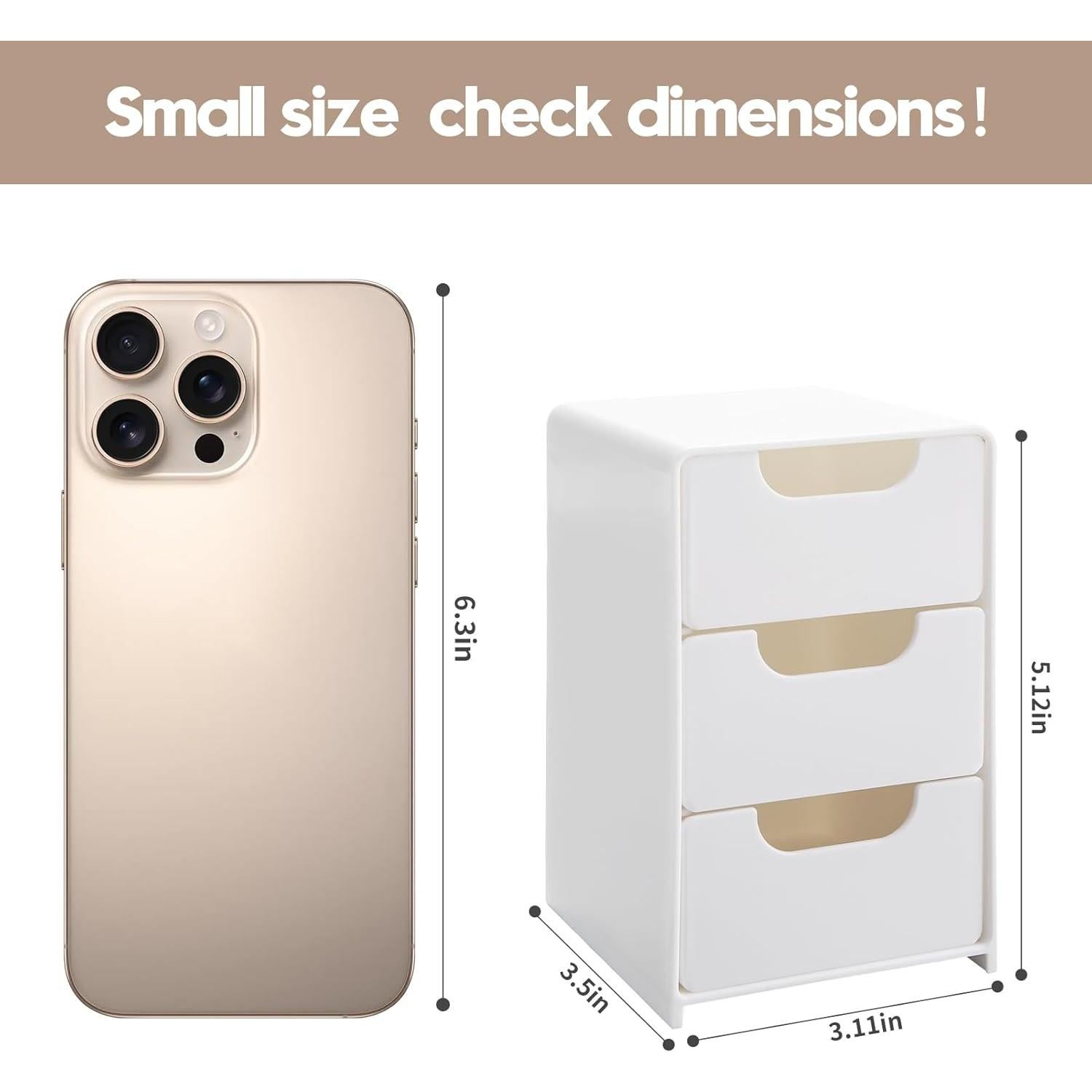 Organizador de Cajones Imakmasion Blanco 3 Cajones 7.9x8.9x13 cm