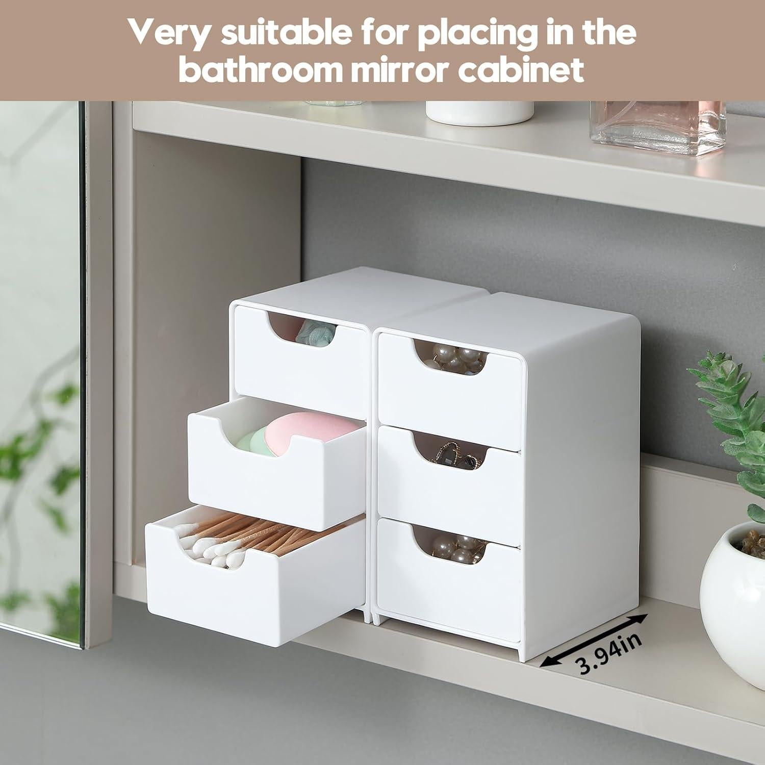 Organizador de Cajones Imakmasion Blanco 3 Cajones 7.9x8.9x13 cm