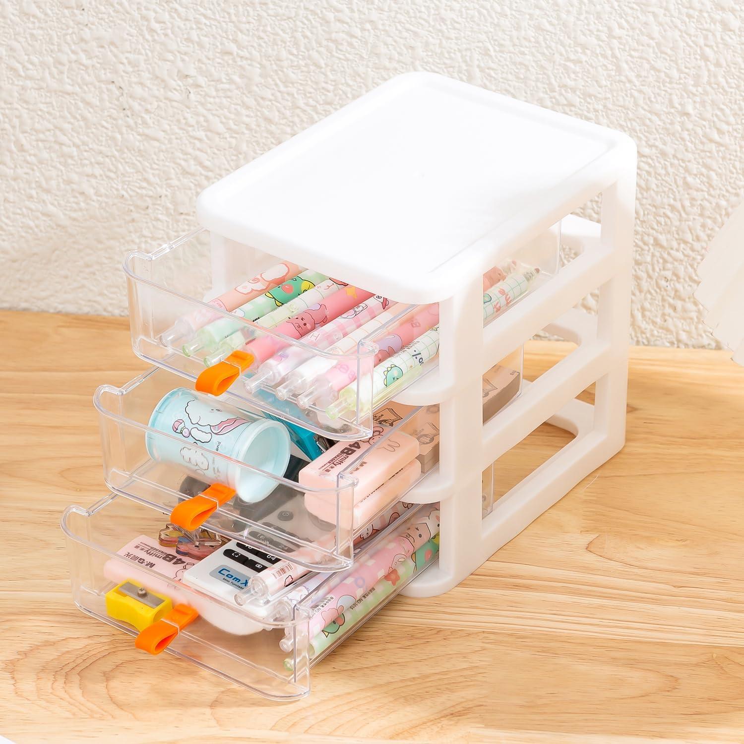 Organizador de Cajones Mini Gagee 3 Cajones Plástico Blanco