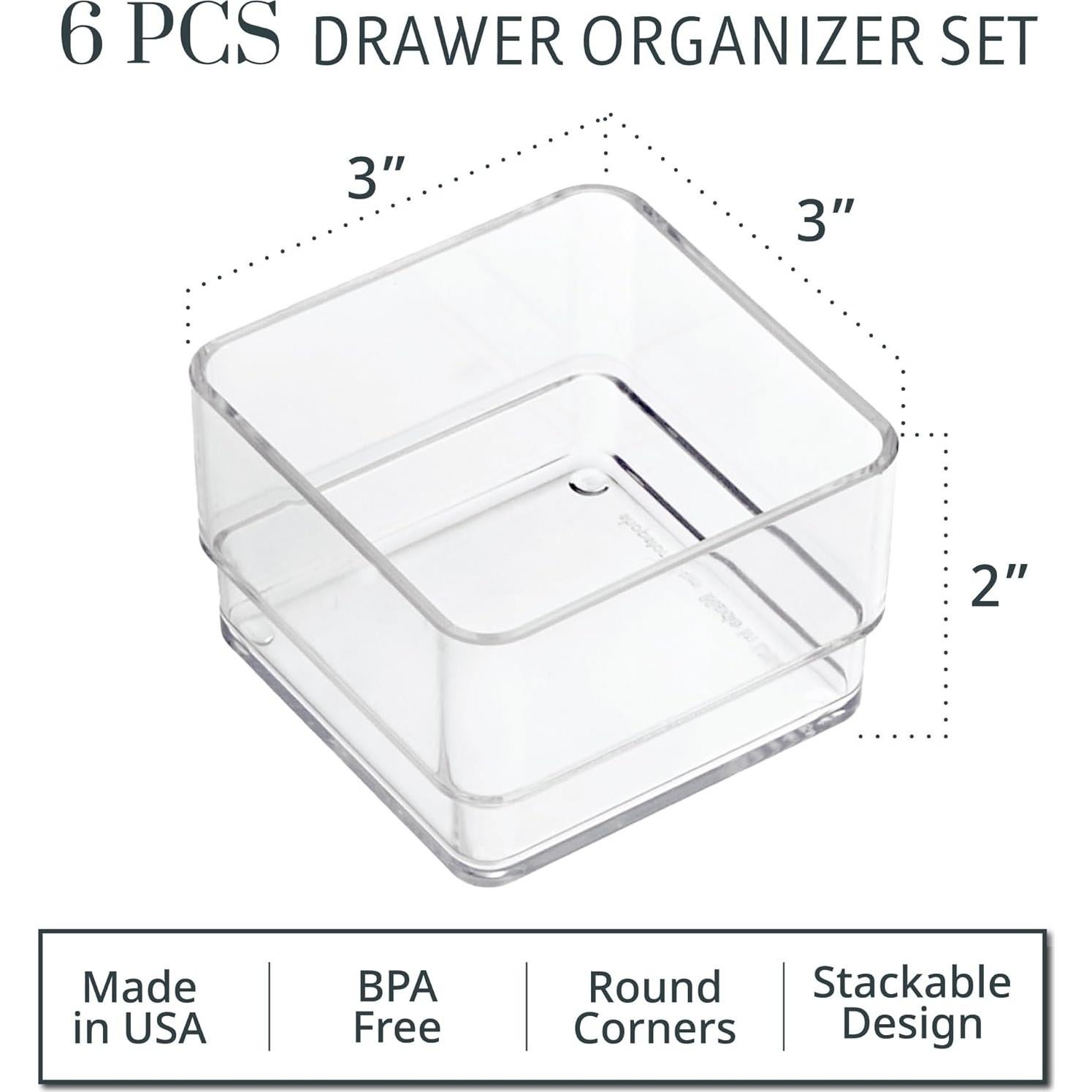 Organizadores de Cajones Apilables STORi - Set de 6 Transparentes