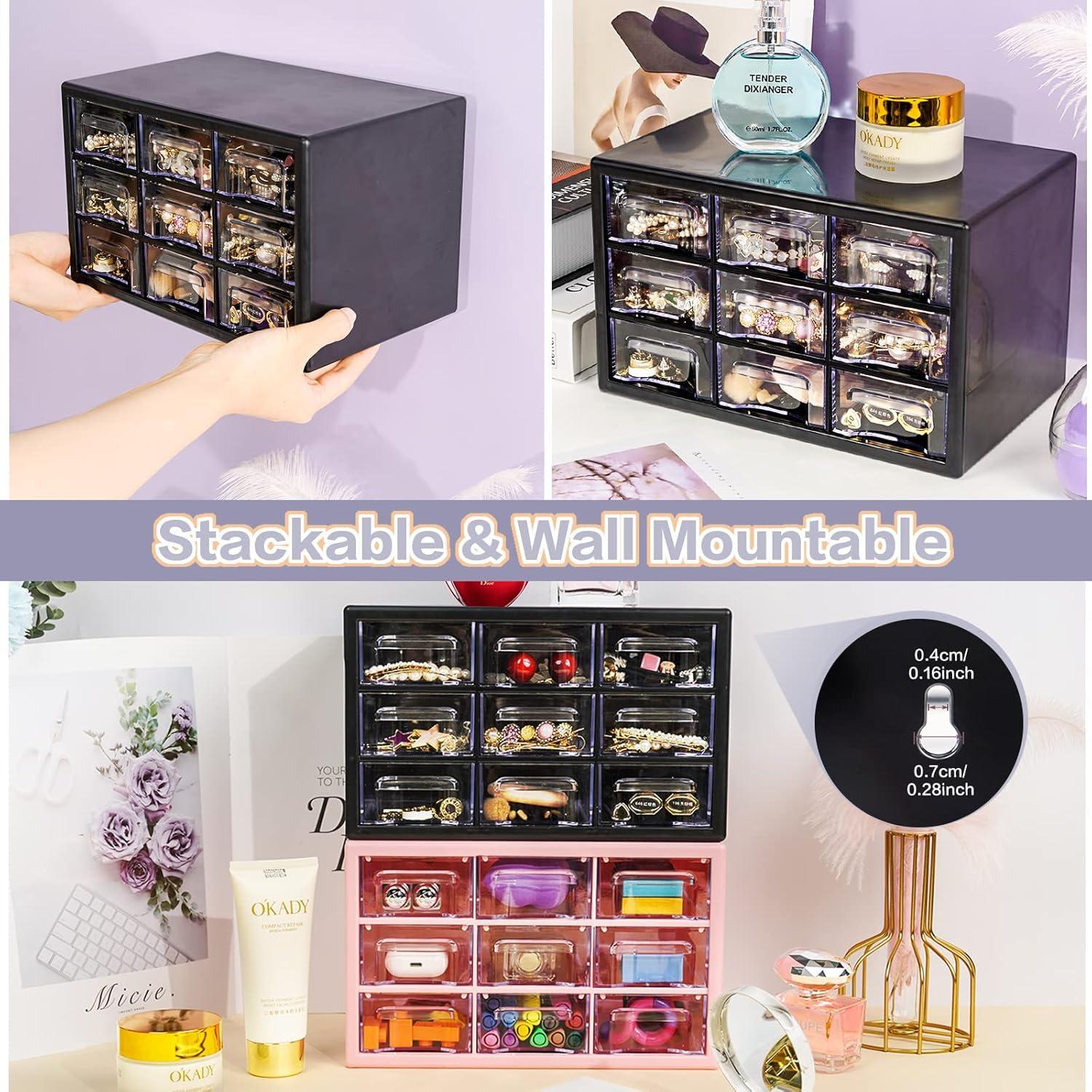 Organizador de Escritorio FODIENS 9 Cajones Transparente Negro 25x16x15 cm