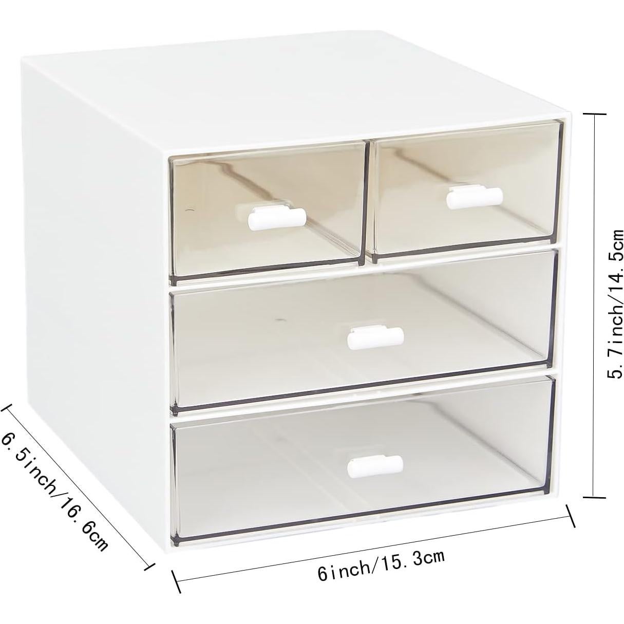 Organizador de Escritorio LETURE Blanco 4 Cajones Plástico 15.3x16.6x14.5 cm