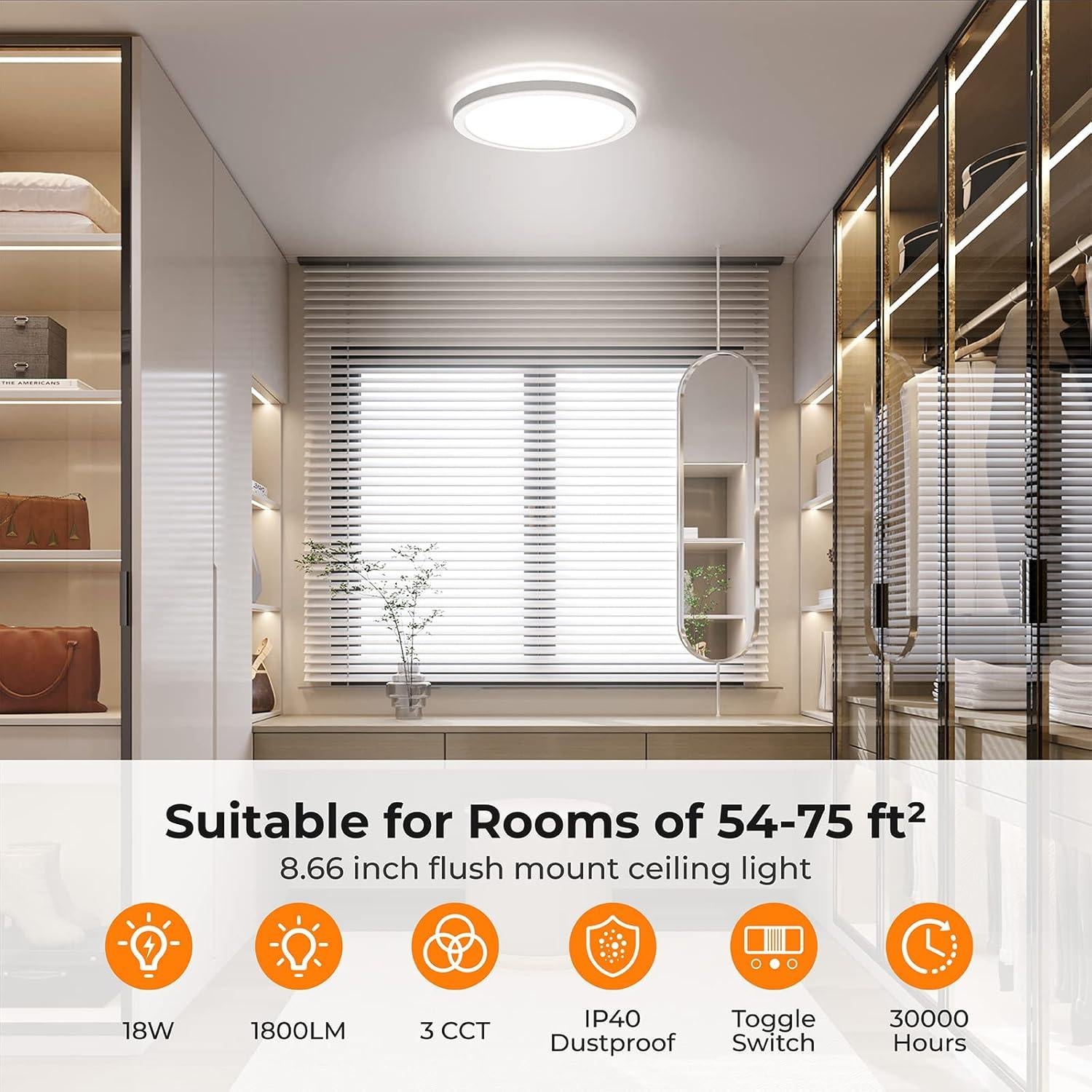 Luz de Techo Empotrada LED BLNAN 23 cm 18W 3000K-5000K