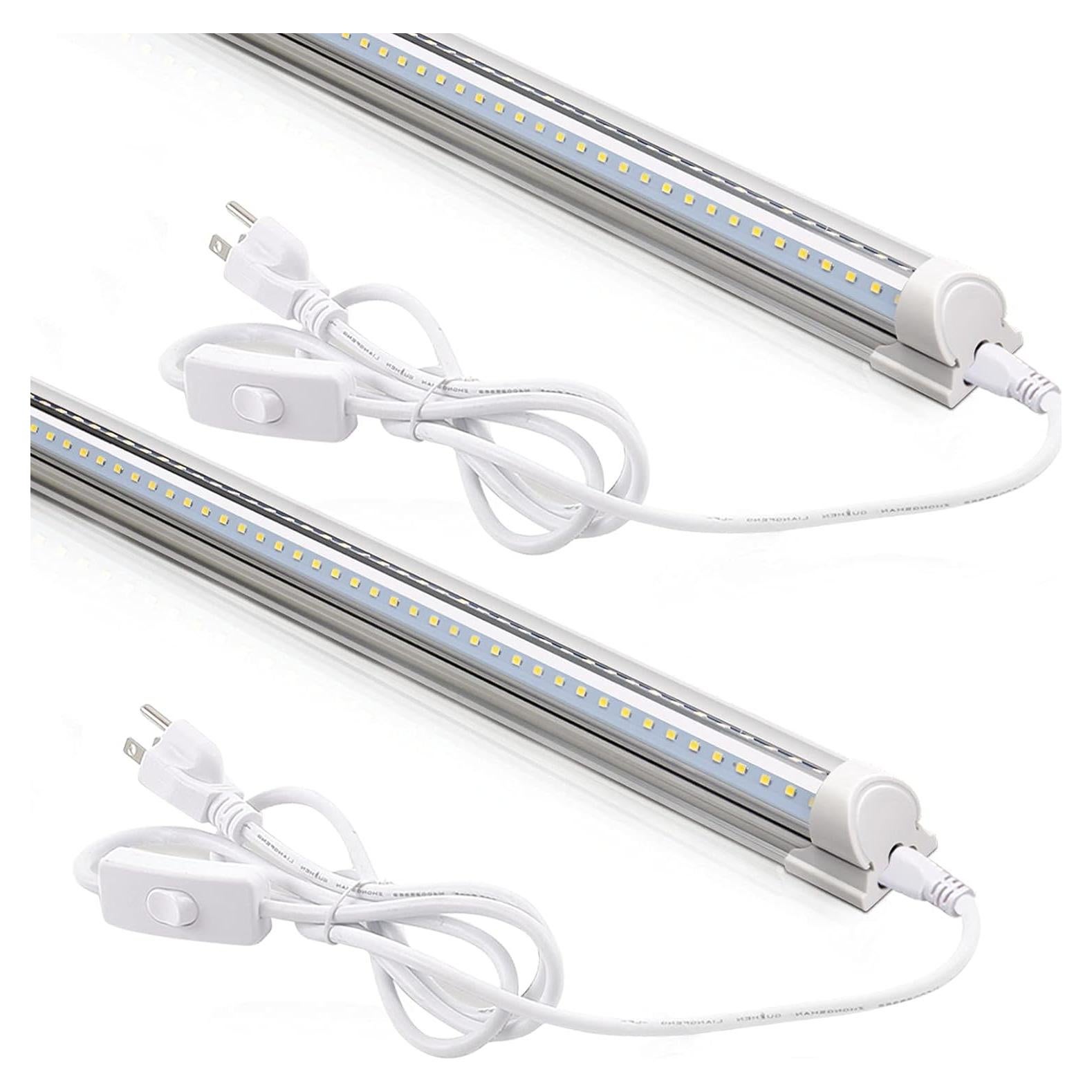 Luces LED T8 Barrina 2FT 20W 3000LM 5000K - 2 Paquetes
