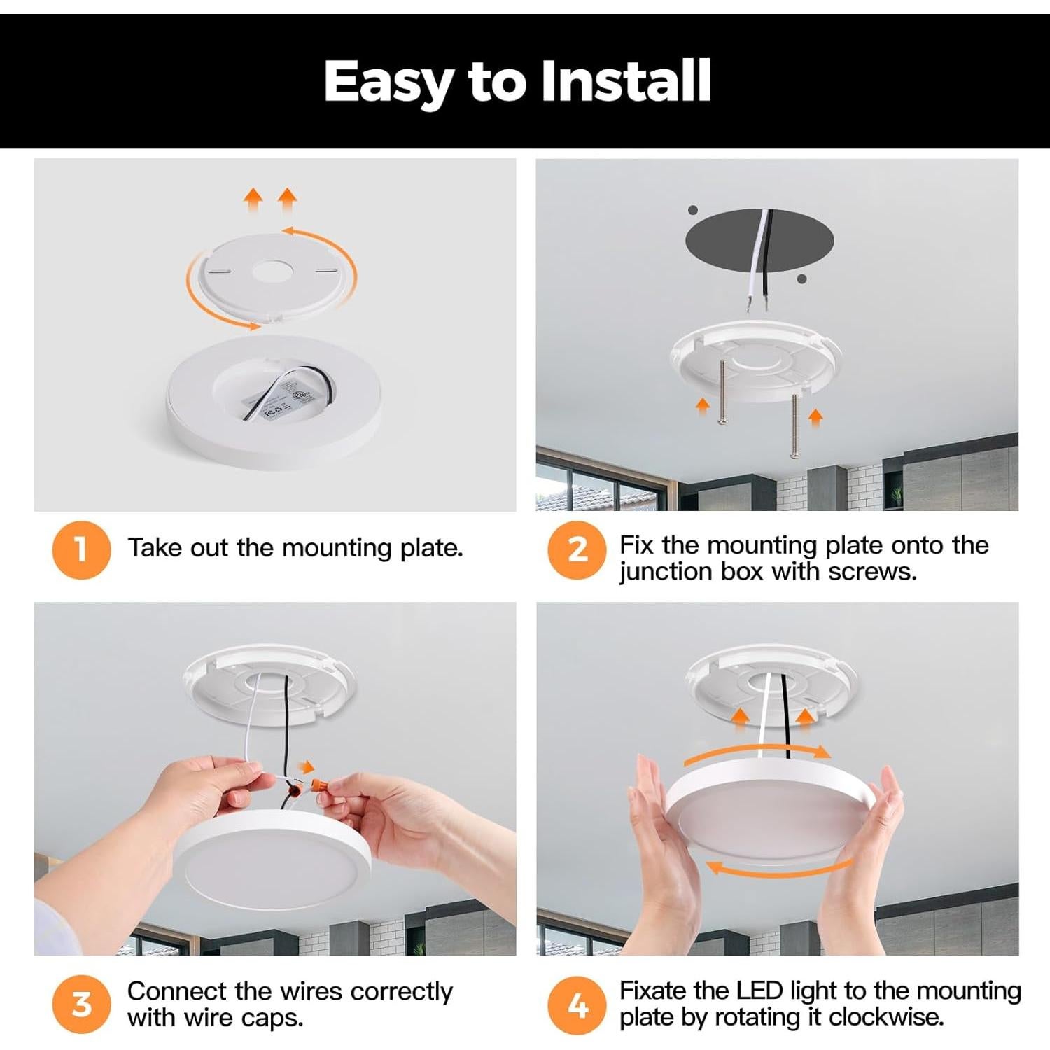 Luz de Techo LED Empotrada 15W 4000K Blanco Neutro - 4 Paquetes