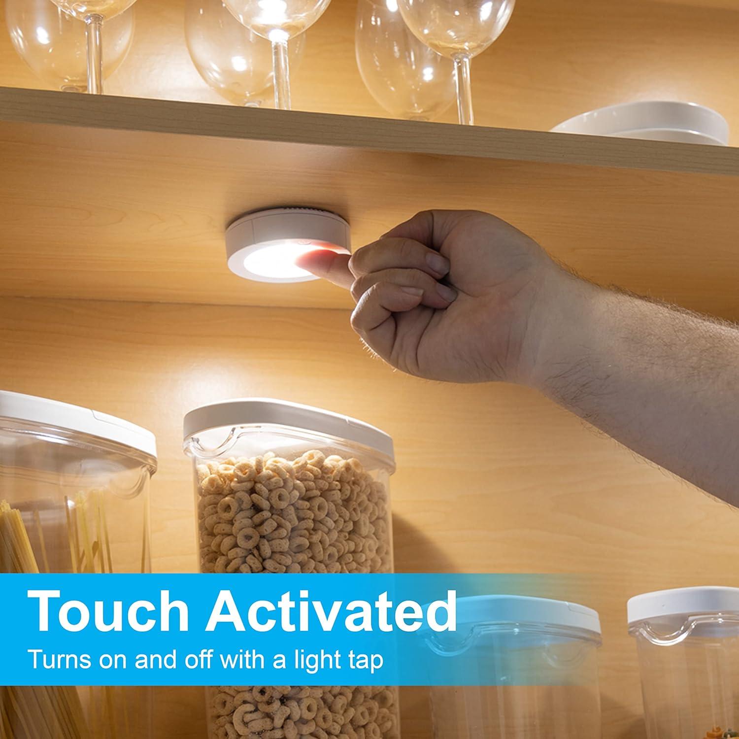 Luces Puck LED Táctiles GE 25434 - Paquete de 2 Blancas