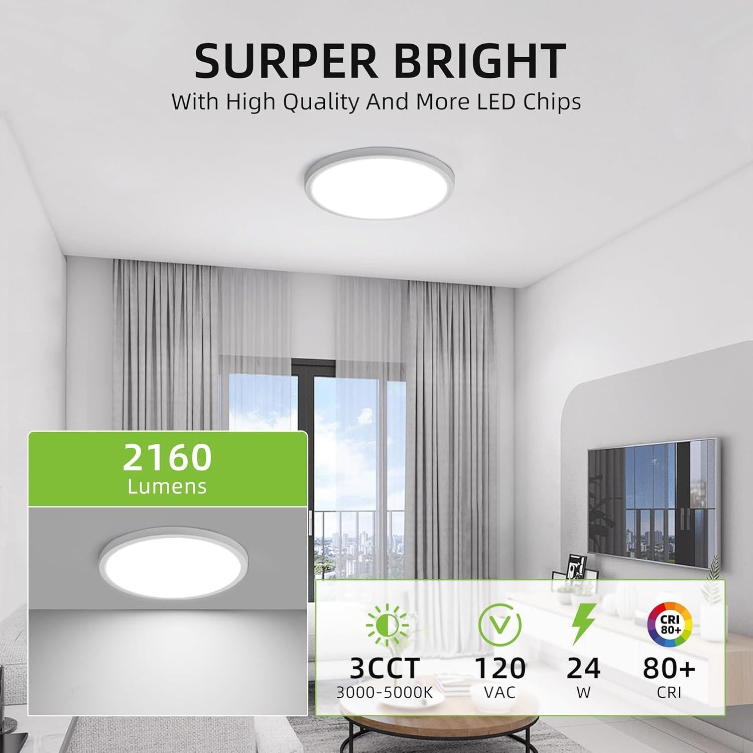 Luz de Techo LED Hykolity 30.48 cm 24W CCT Seleccionable