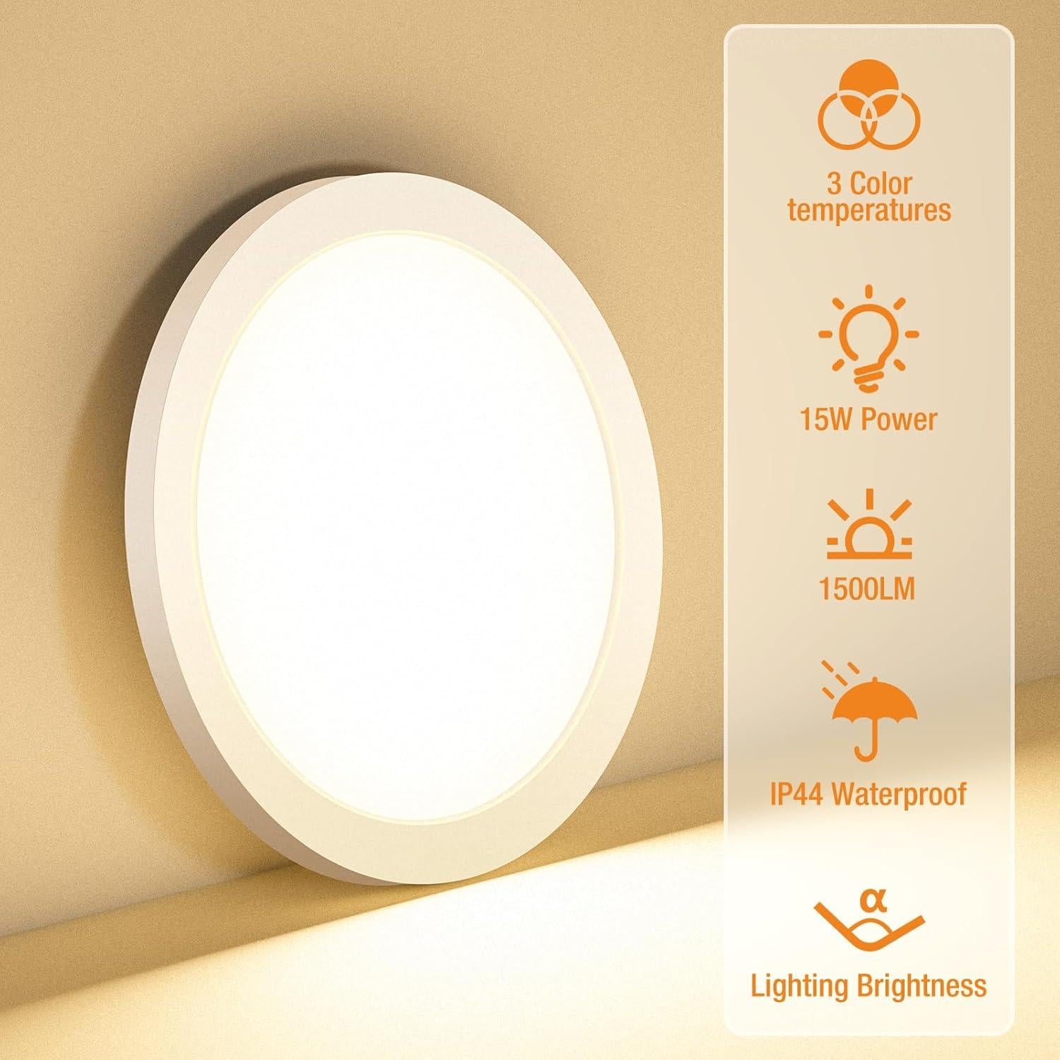 Aplique de Techo LED Slochi 15W 3000K-6500K 19.05cm Blanco