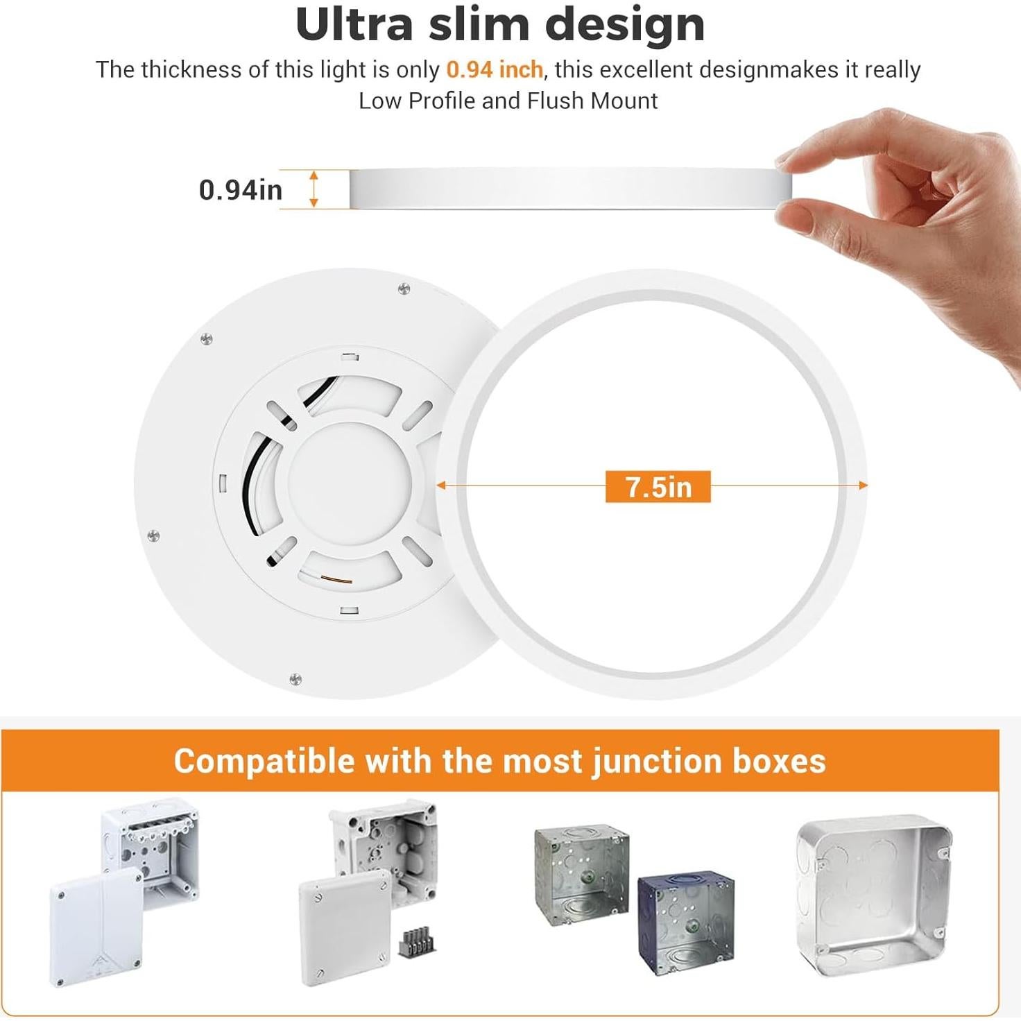 Aplique de Techo LED Slochi 15W 3000K-6500K 19.05cm Blanco