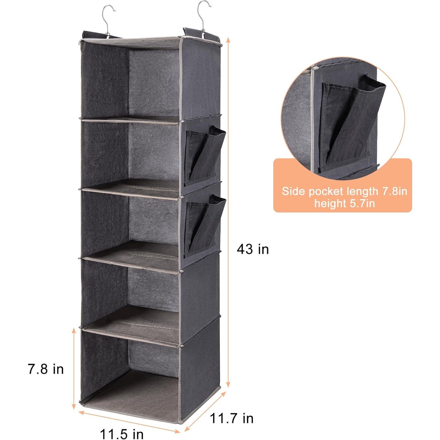 Organizador de Closet Colgante BOOMIBOO 5 Niveles Gris